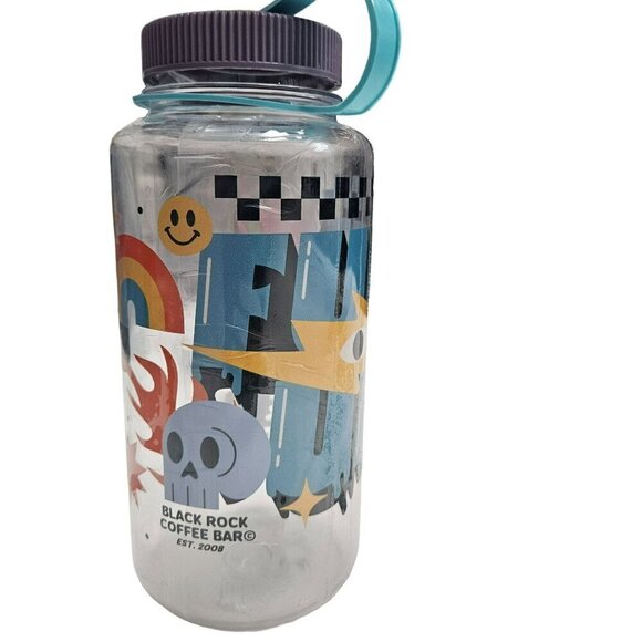 Black Rock Coffee Bar Nalgene 32oz Water Bottle UFO Rainbow Design‎ BPA-Free - Picture 6 of 16
